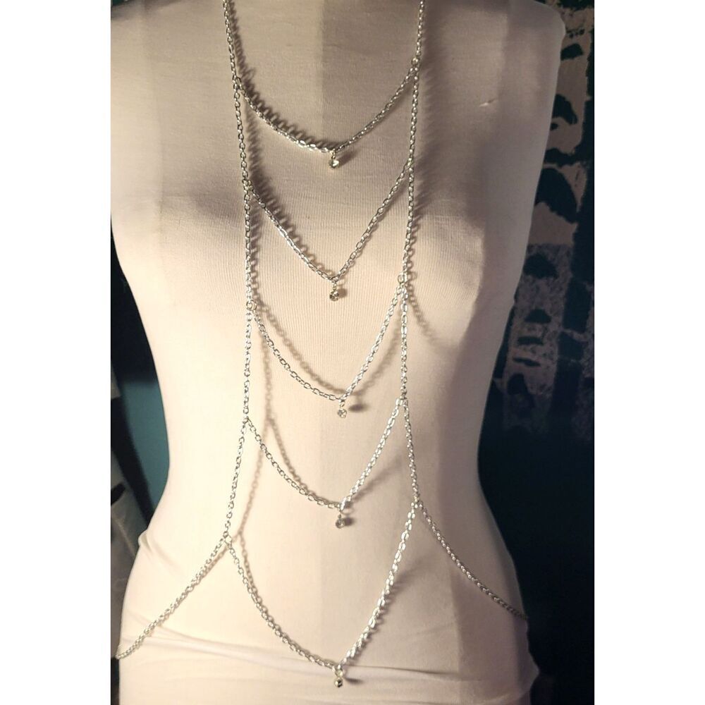 New Without Tags Silvertone Body Chain